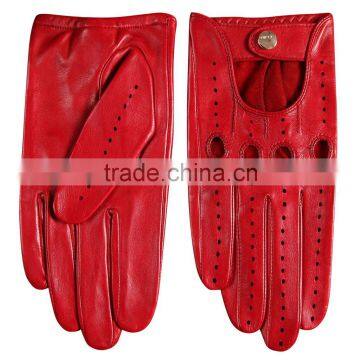 handmade car driver gloves half finger with holes