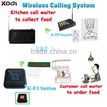 Show 50 Numbers Wireless Kitchen Calling Waitress System Restaurant Equipment K-999 K-50 K-F1