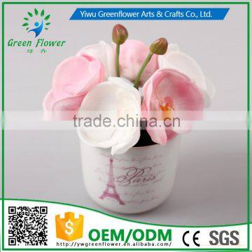 2016 Wholesale Multicolor Latex Artificial PU Flowers Moth Orchid Bonsai Real Touch Bouquet Wedding Bridal Decor Display Flower
