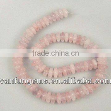 Gemstone Rose quartz rondelle beads for jewelry