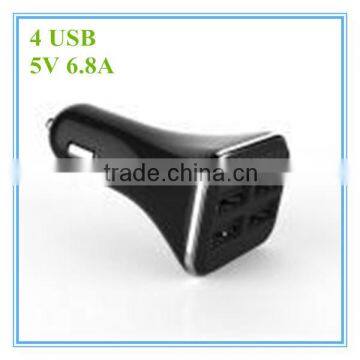 hot sale oem black and white led flashing 4 port 5v 6.8a bulk charger