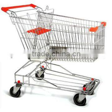 Steel European style collapsible chromeplate children shopping cart