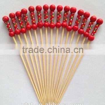 artificial bamboo beaded picks for party foods