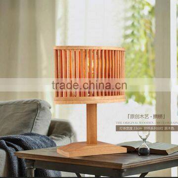 Solid wooden table lamp with led light