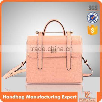 5131 New arrival crocodile handbag high quality pu leather pink handbags guangzhou handbag manufacturer