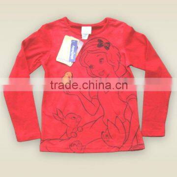 Cotton Roll-neck Long Sleeve Girl T-short Sublimation Print OEM/ODM Top Brand photo-2