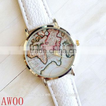 New Vintage Earth World Map Watch Alloy Women Men Analog Quartz Wrist Watches