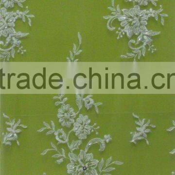 Embroiedered Jaquared lace fabric CA001B