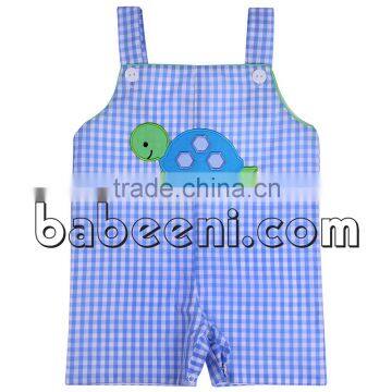 Turtle applique boy shortall