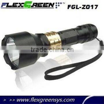 Novel 18650 battery golden ring LED Q5 flashlight