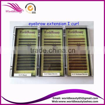 New products eyebrow extension with color black,dark brown,medium brown,,light brown