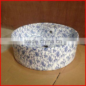 Bathrooms Furniture Blue and White Porcelain Patterned Ceramic Sink BO-27 photo-3