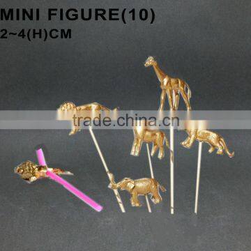 decorative swizzle sticks chrome plating polyresin mini figurine