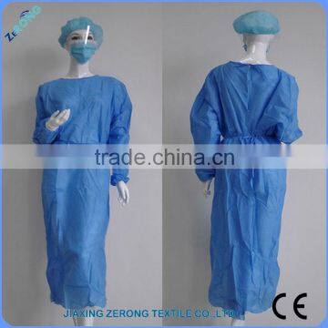 Cheap health care products factory price disposable PP hospital gown with knitted cuff