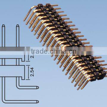 1.27mm*2.54mm Pin Header Right Angle Pitch: 1.27mm Dual Row Double Body H=2.54