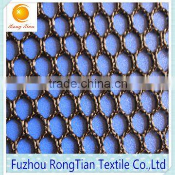 Wholesale polyester tricot knitted big hole 380g mesh fabric for home textile