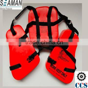 3 panels high quality PVC foam Vinyl dipped out shell work vest for oil platform