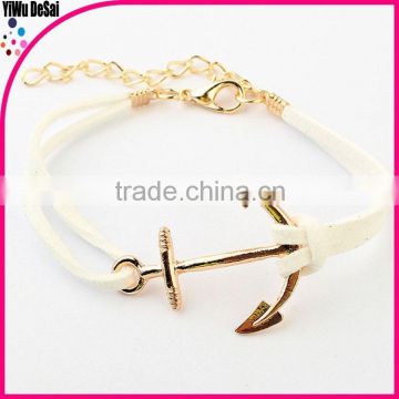 Hot saling hook bracelet with leather fashion fish hook bracelet