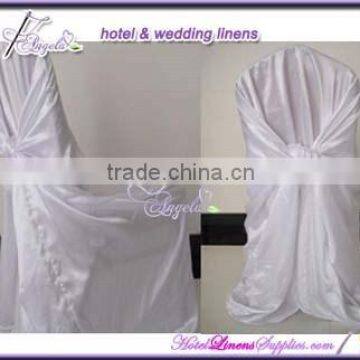 white satin self-tie chair covers for banquet chairs in wedding decorations