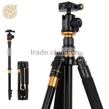 Q570 1410mm 2 section center pipe easy operated filp leg lock DSLR digital camera tripod monopod Professional aluminum tripod