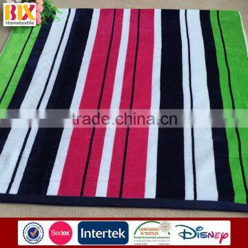 Factory Wholesale Cheapest 100% cotton velour printed beach towel strip design made in china