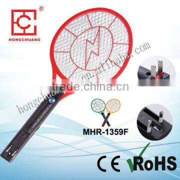 MHR-1359F rechargeable Nickel-cadmium battery electric fly swatter racket killer argos mosquito bat