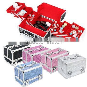 Cosmetic train case, factory direct sale cosmetic case and makeup box aluminium box, silver makeup case JH07                        
                                                Quality Choice