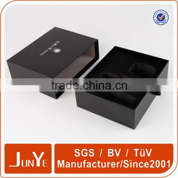 custom text and graphics printing drawer box black satin ribbon to pull the tray                        
                                                Quality Choice