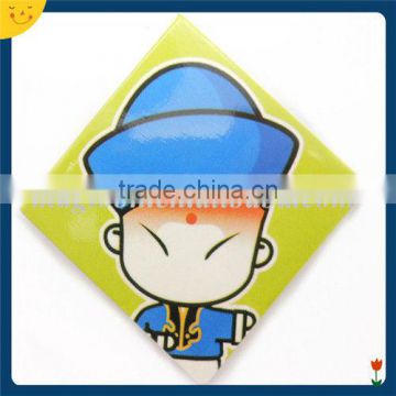 Custom cute boy printing square metal fridge magnet