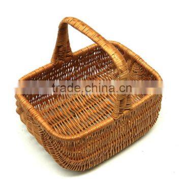 rattan carry basket for storage brown