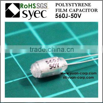 560pF 50VDC Radial PSA 560J 50VDC Polystyrene Film Capacitor