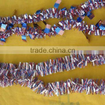 PET wire Stars and Stripes plastic National Day garland