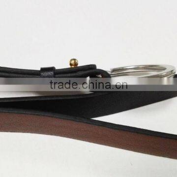 Fashion Long Size Folding Key Holder Leather Keychain With Metal Ring photo-4