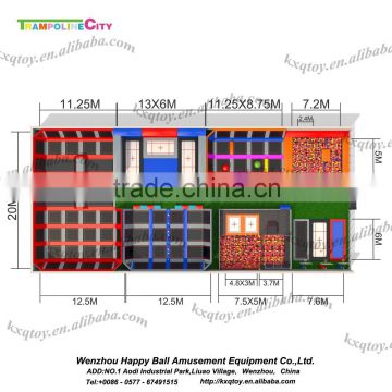 kids and adult trampoline park Can be Customzied,Customized Size big fun play zone trampoline with foam pit,basketball