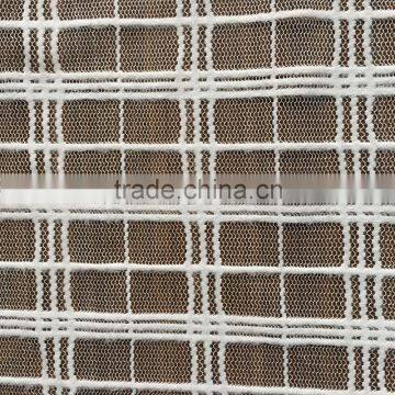 white color 100% polyester big checks design warp Knit net mesh fabric for curtain and garment from China