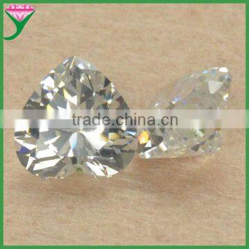 wuzhou best sell various shape heart white cubic zirconia, white cubic zirconia stone