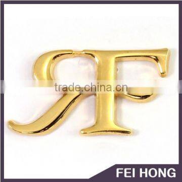 Novelty different shape customized gold badges for brand