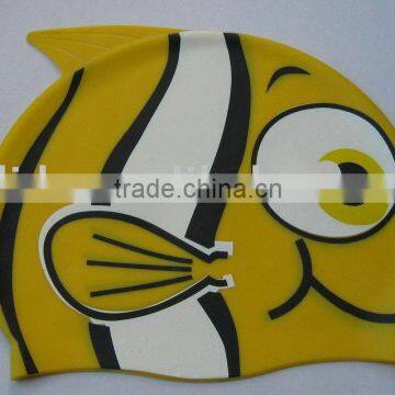 Kids Fish Shaped silicone Swim Cap