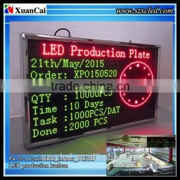 P4.75-112x192RG Indoor Factory production Kanban boards led display china