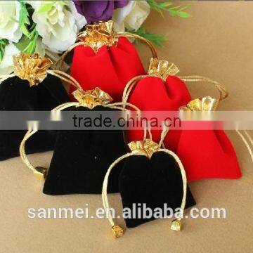 fashion design drawstring velvet jewelry bags