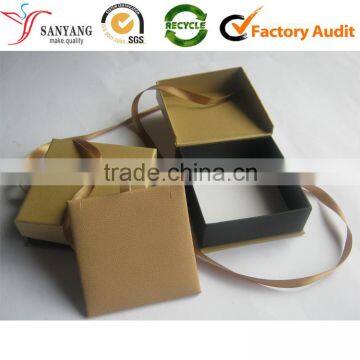 Elegant paper jewelry packing box Ribbon bowknot Accept custom Ring box