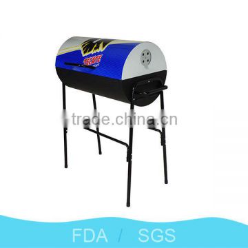 new 2015 practical Outdoor Camping shelf Protable BBQ Grill iron Simple barrel grill picnic 43 inch heigh