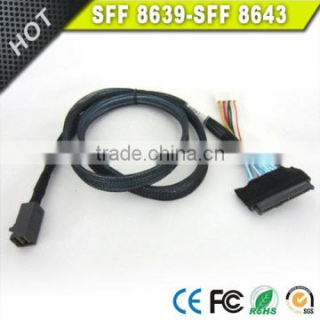 1m Mini SAS SFF-8639 68P to SFF-8643 36P Straight Cable