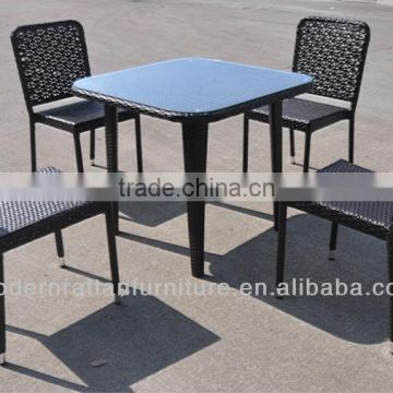 Shunde beautiful weave 4 seats rattan dining set outdoor furniture