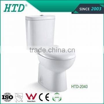 HTD-2040 Two Piece Ceramic Sitting Toilet with Watermark Approval