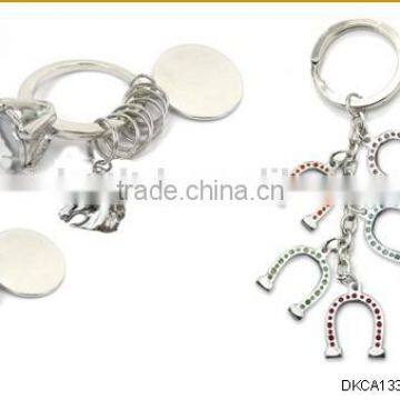 Fashion metal fall horse and horse head keychain jewelry set ,Customized Colors or LOGO and OEM design accept