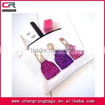 High Quality Nail Polish Pouch, Canvas Nail Pouches , Glitter Nail Pouches , Nail Washing Bag , Zippered Pouches Supplier