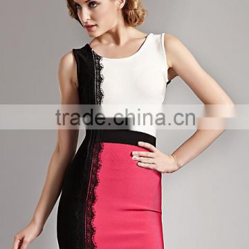 Wholesale Zustomize new slim Stitching bandage new fashion ladies dress