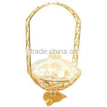 2013 gold plated fruit dish with handle L818