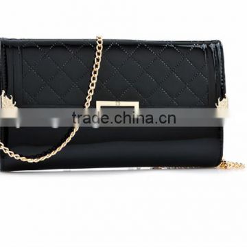 2015 fashionable double lady shoulder bag with gold chain